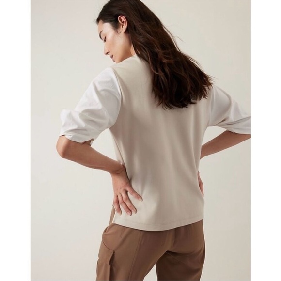 Athleta Harlow Hybrid Tee Shirt Top Beige White
Cotton Blend Size M - Picture 3 of 8